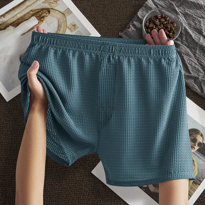 Boxers Homme en Élasthanne Gaufré – Sous-Vêtements Respirants Sans Couture à Effet Fraîcheur