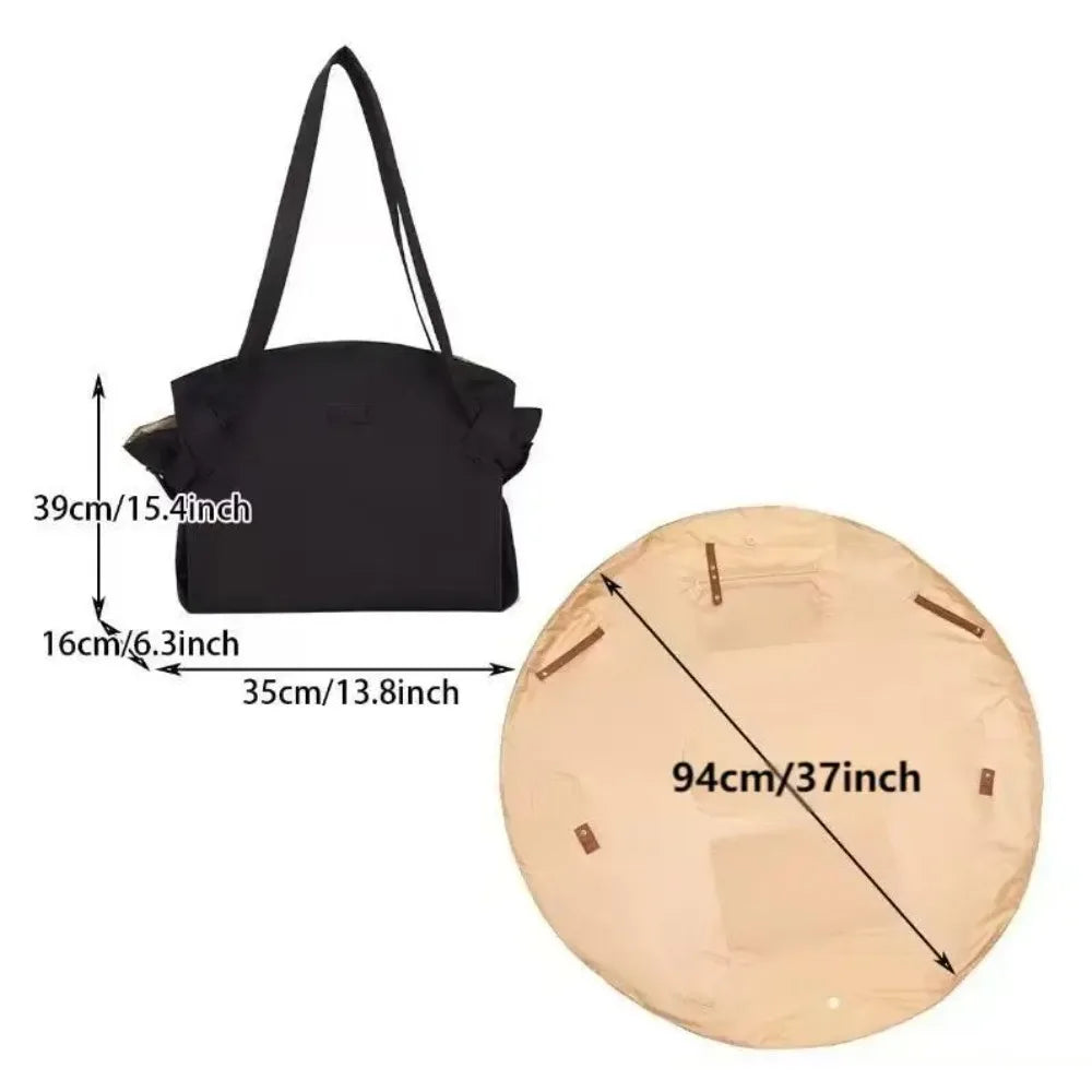 Sac de Voyage Pliable Grande Capacité – Fourre-Tout Imperméable avec Tapis de Pique-Nique Inclus