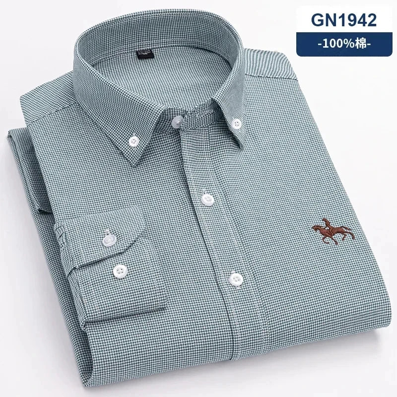 Chemise Homme Oxford Coton Rayé Classique
