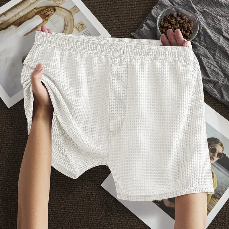 Boxers Homme en Élasthanne Gaufré – Sous-Vêtements Respirants Sans Couture à Effet Fraîcheur