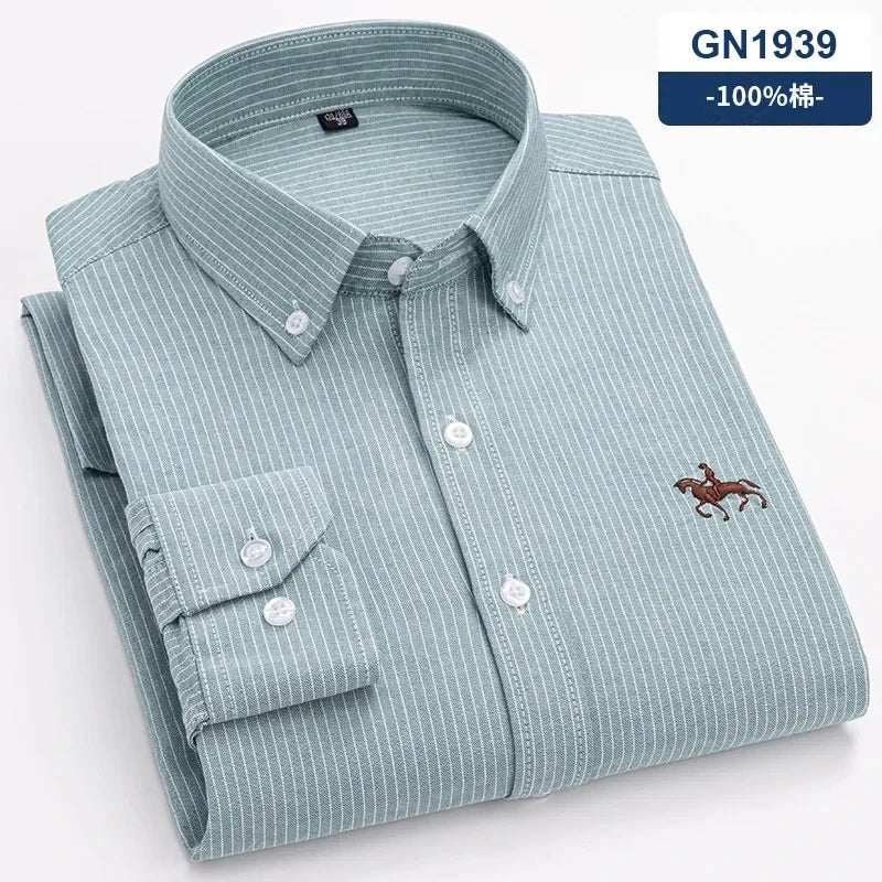 Chemise Homme Oxford Coton Rayé Classique