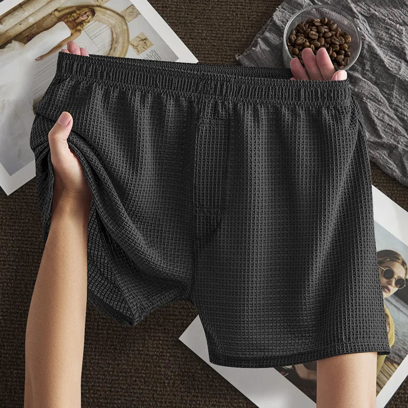 Boxers Homme en Élasthanne Gaufré – Sous-Vêtements Respirants Sans Couture à Effet Fraîcheur