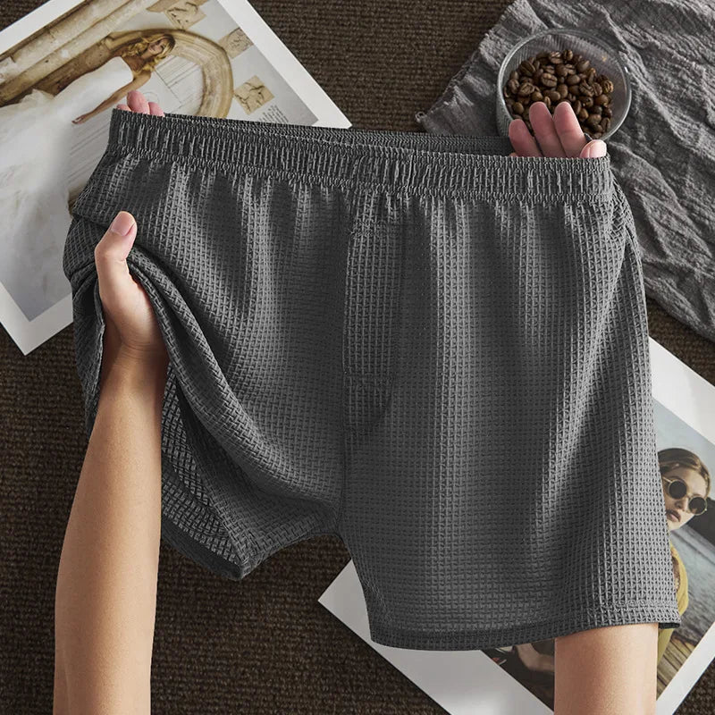 Boxers Homme en Élasthanne Gaufré – Sous-Vêtements Respirants Sans Couture à Effet Fraîcheur