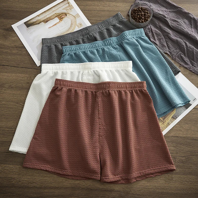 Boxers Homme en Élasthanne Gaufré – Sous-Vêtements Respirants Sans Couture à Effet Fraîcheur