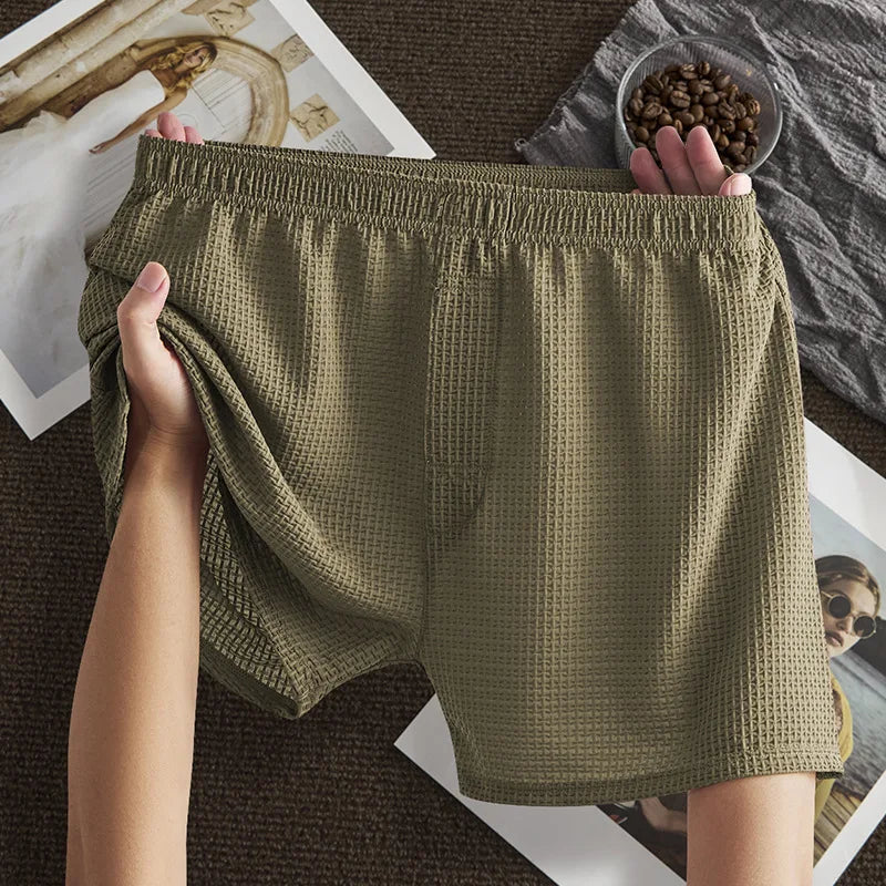 Boxers Homme en Élasthanne Gaufré – Sous-Vêtements Respirants Sans Couture à Effet Fraîcheur