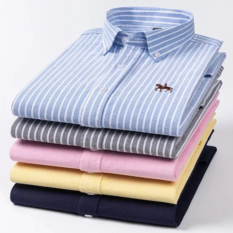 Chemise Homme Oxford Coton Rayé Classique