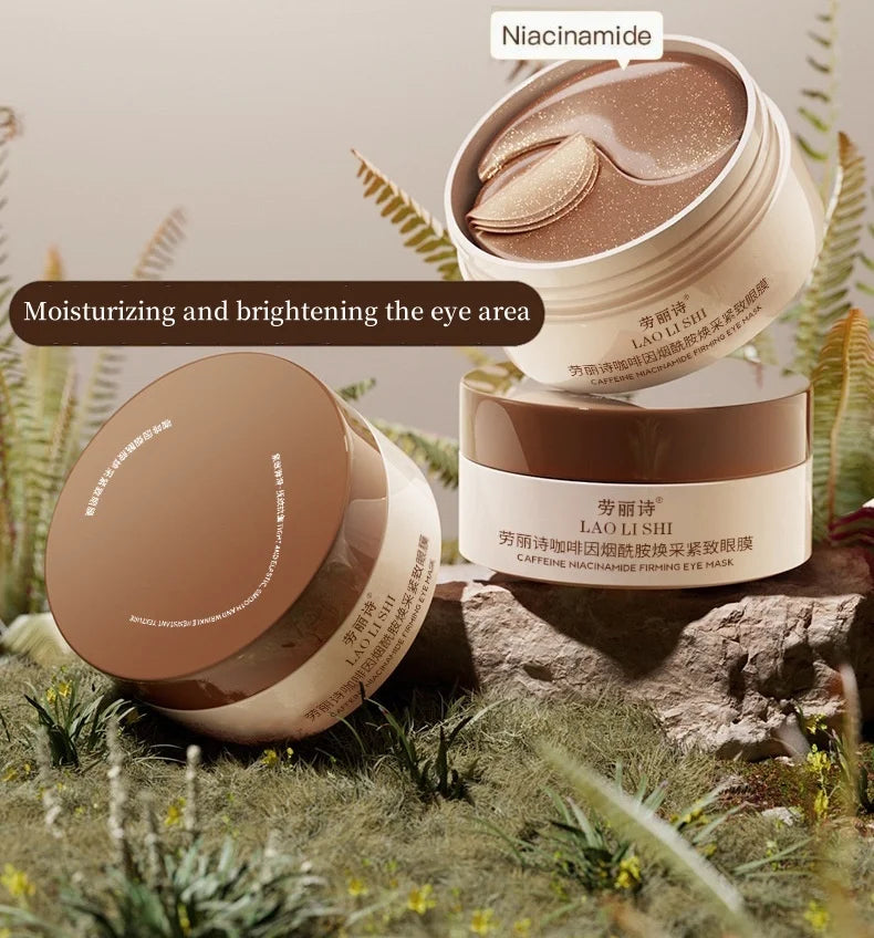 Boîte de 60 masques yeux à la caféine et nicotinamide — hydratants, anti-fatigue