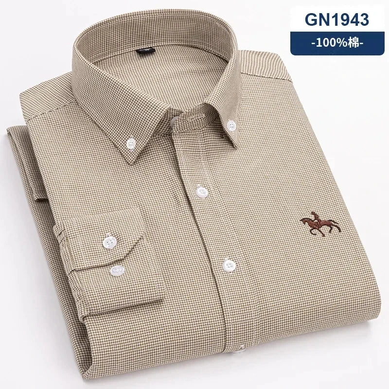 Chemise Homme Oxford Coton Rayé Classique