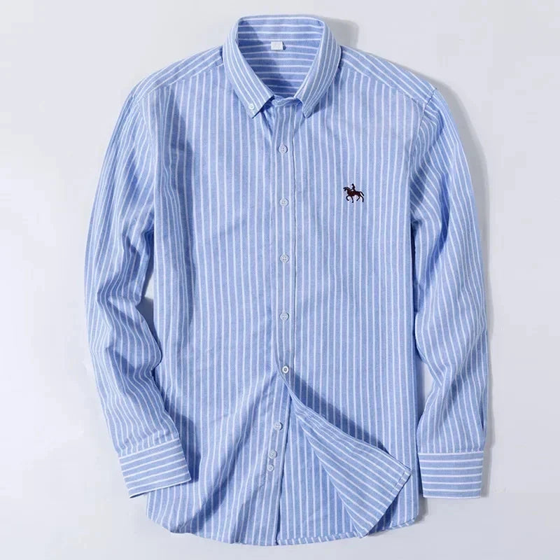 Chemise Homme Oxford Coton Rayé Classique